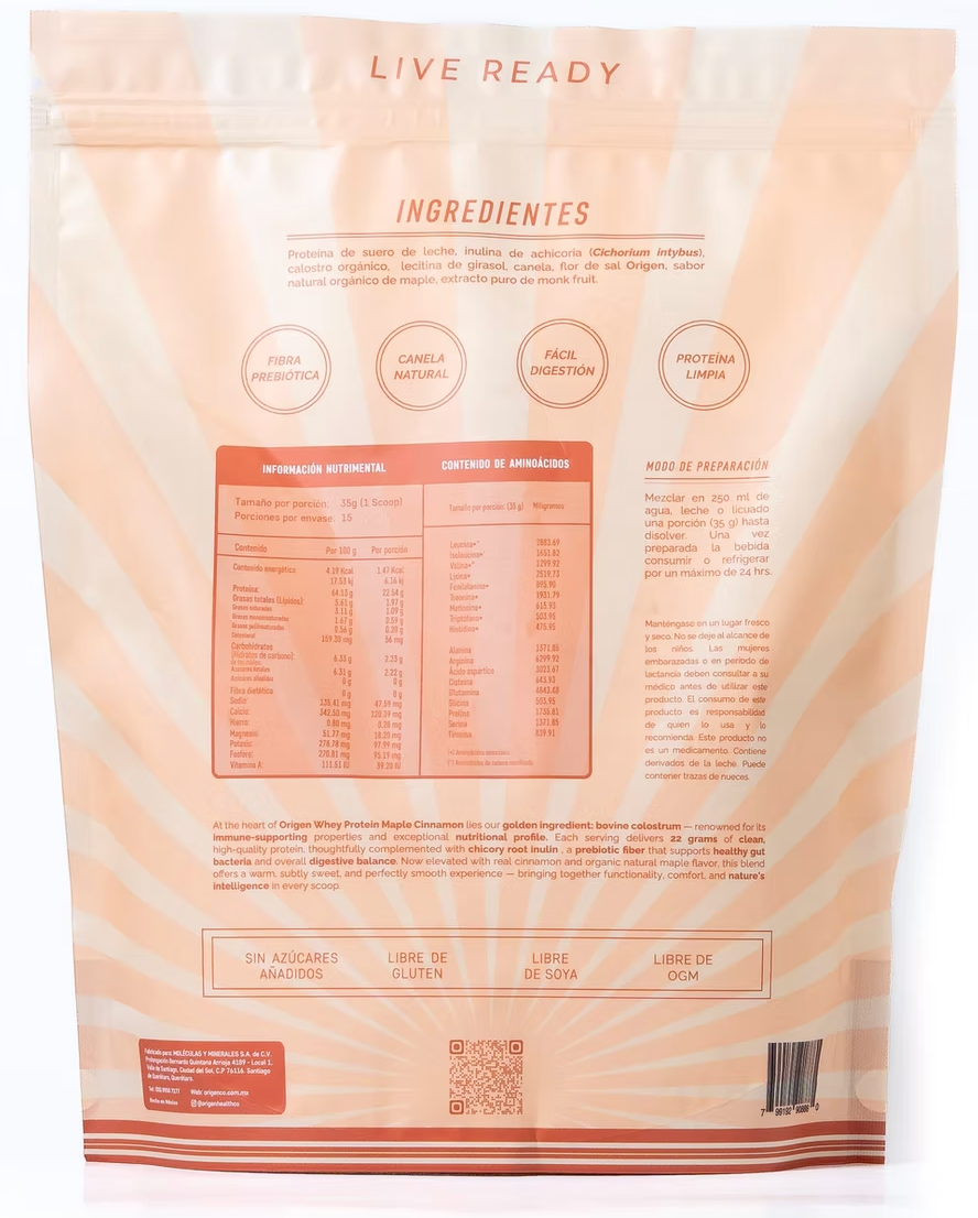 ORIGEN-525g Whey Protein Maple Cinnamon